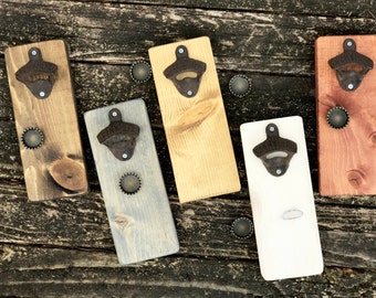 Custom Bottle Opener - Rustic Man Cave Gifts - Wooden Beer Gifts - Mens Gifts