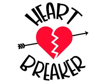 Heart Breaker Svg, Baby Boy Eps, Love Dxf, Png, Valentines Day Cutting File for Silhouette Cricut Cameo, Instant Download Cut Machine Files