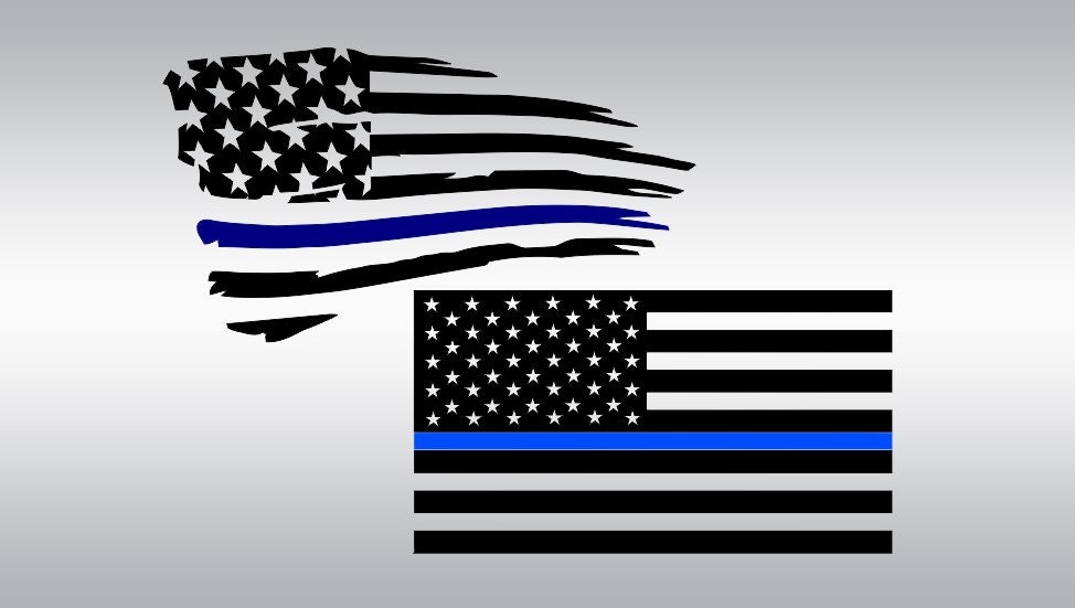 Download American flag thin blue line SVG Clipart Cut Files Silhouette