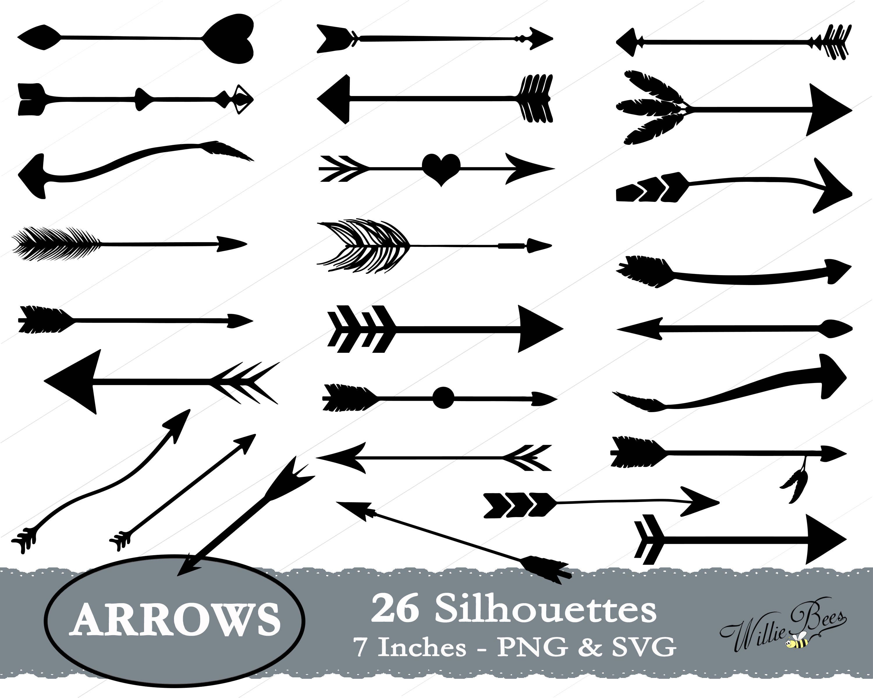 Download Arrow Silhouette Clip Art, Tribal Arrows, Arrow Svg, Vector Clipart, PNG & SVG file, Arrow With ...