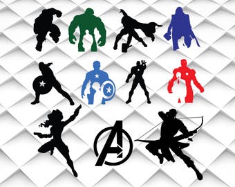 Avengers svg,png,jpg,eps for Print/ Silhouette Cameo/Cricut and Many More