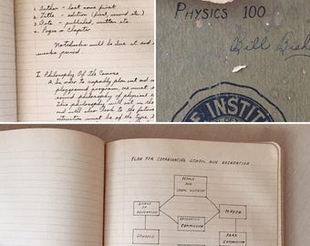 SALE- Vintage College Notebooks - 1940's
