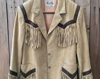 Vintage skully fringe jacket