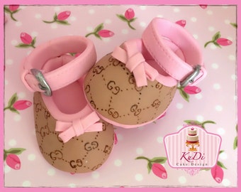 Gucci baby booties shoes Cake Topper fondant