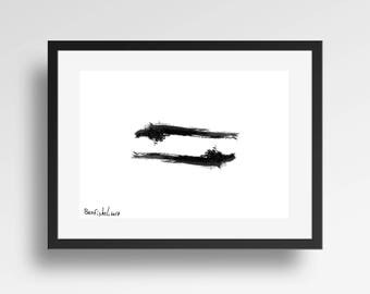 Framed Print, Yin Yang Print, Black and White Print, Black and White Art, Modern Art, Framed Abstract Art, Bedroom Decor, Wall Art Prints