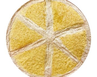 Fruity Lemon - Fruit Highlighter shaped as an lemon slice. Gold highlighter blush