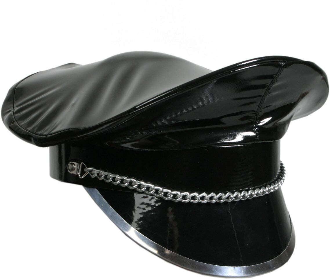 Captain's Hat muir cap latex black BDSM combination cap