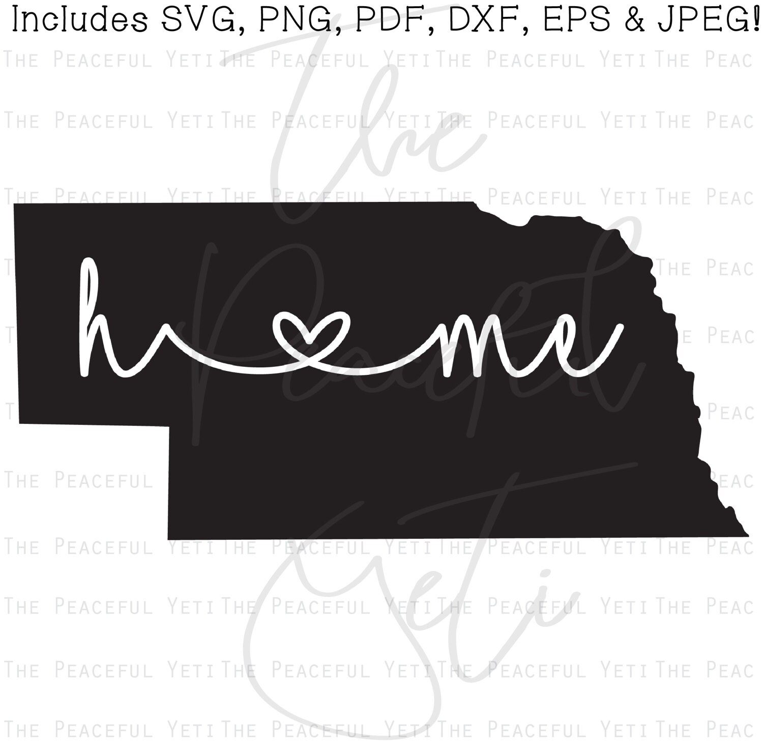 Download Nebraska Home State SVG State Home with Heart Instant