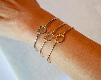 Knot Bracelet, Bridesmaid Jewelry, Tie The Knot Bracelet, Bridesmaid Bracelet, Bridesmaid Gift, Rose Gold Knot, Gold Knot, Silver Knot