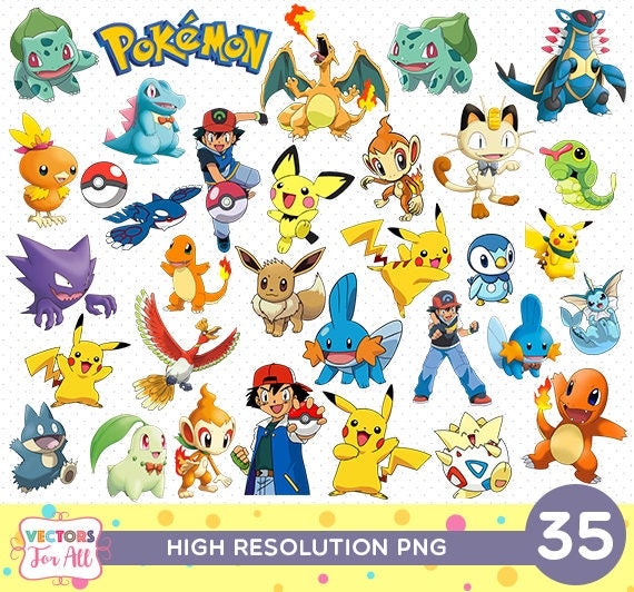 Pokemon CutOut Printable Pokemon PNG Files Decoration