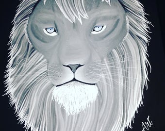 Lion oil painting | Etsy