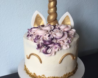 Unicorn horn, ears, and eyes Cake Topper