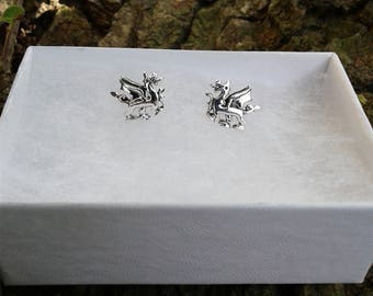 Dragon Earrings, Solid Sterling Silver Dragon Stud Earrings, Stud Earrings, Dragon Jewelry
