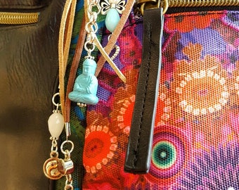 Boho Keychain, Keychain, Charm keychain, purse charm, gift for her, gift for women, Bijou de sac, Llavero.