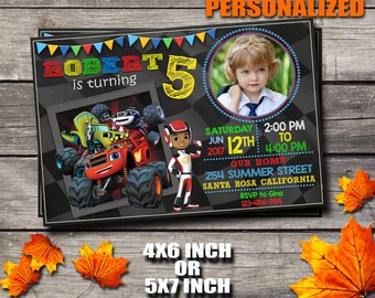 Blaze Invitation / Blaze Birthday Invitation / Blaze And The Monster Machines Invitation / Boy Invitation / Birthday Invitation / Invitation