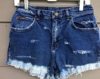 VIntage Lee High Waisted Distressed Jean Shorts
