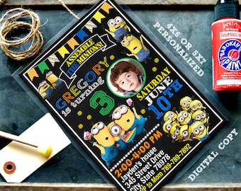 Minion, Minion Birthday, Minion Invitation, Minion Party, Minions, Minion Birthday Invitation, Minion Invite, Minion Invites, Minion Card