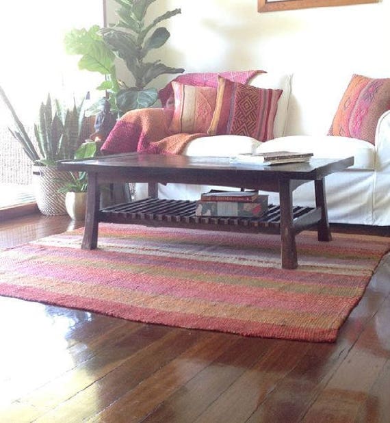 Bohemian rug | Peruvian frazada | colourful throws | wool blankets | vintage rug