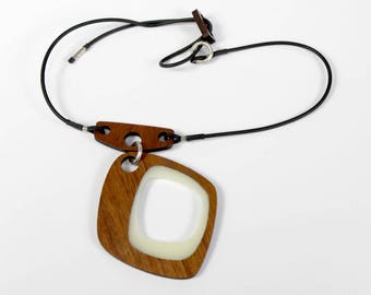Walnut Hardwood Statement Necklace