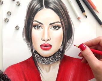 Custom portrait Custom fashion art Portrait from photo Couple portrait Personalized Gift Original Art Original painting My portrait Realism