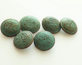 Chanel Buttons 16mm 18mm Rustic Green New Authentic Small CC