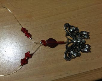 red Swavorsky crystal butterfly charm