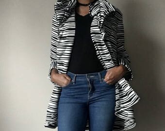 Vintage 90s Black & White Oversize Party Jacket