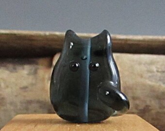 Cat Bead Handmade Lampwork Focal - Marty FatCat