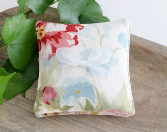 Pair of Watercolor Floral Lavender Sachets, Cottage Decor, Scented Drawer Sachets