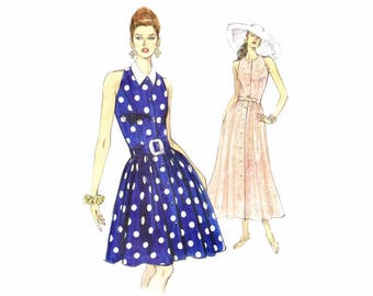 Misses Sleeveless Flared Dress Vogue 8287 Sewing Pattern Size 6 - 8 - 10 Bust 30 1/2 - 31 1/2 - 32 1/2 Uncut