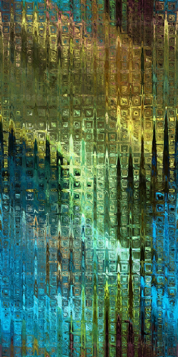 Hand Created Artisan Crepe de Chine Fabric Fiber Art Abstract Plaid Apparel Sheer Home Decor