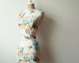 Display Mannequin Vintage Post Cards Dressform Display - Fifi