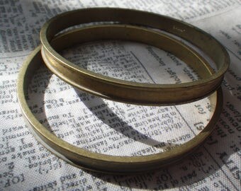 Solid Brass Vintage Bracelet Blanks with 4mm Channel 2 Pcs