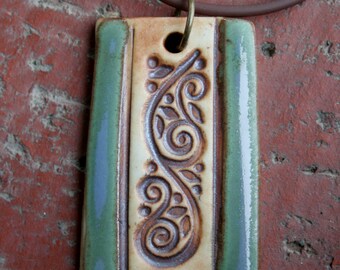 Rustic Swirls Porcelain Pendant 1