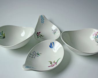4 piece vintage Hallcraft bowls Eva Zeisel design