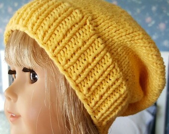 Hand Knit Slouch Hat for the American Girl Doll 18 inch