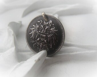 Vintage Coin Pendant 1916 Antique Coin Oxidized Silver Coin Item No. 8082