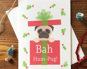 Unique pug greeting card related items | Etsy