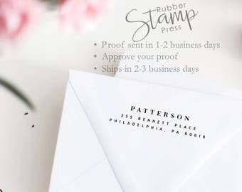 Modern Address Stamp, Return Address Stamp, DIY Stamper, Personalized Address,Minimal Stamp, Rubber Stamp, Stamp Your Address (627)