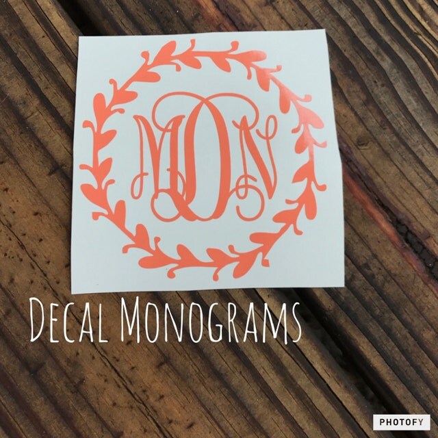 Monogram Vinyl Decals by decalmonograms on Etsy