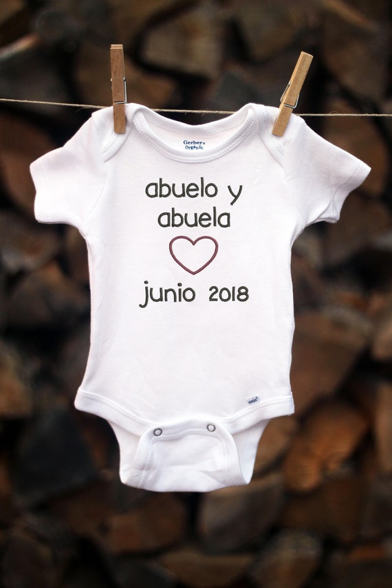 Items similar to Spanish Pregnancy Announcement Pregnancy Reveal to Grandparents Baby