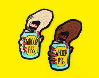 can of whoop ass | Iron on embroidered patch