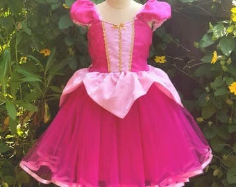 Sleeping Beauty dress, Princess Aurora dress, Princess dress, Aurora costume, satin dress, pink dress