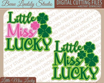 Little Miss Lucky Happy St Patricks Day SVG Cutting File, SVG File For Silhouette Pattern, SVG File For Cricut Projects, svg Format File