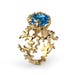 CORAL Blue Topaz Engagement Ring, Blue Topaz Ring Gold, 14k Gold Ring, Unique Gold Ring, Gold Gemstone Ring, Organic Gold Ring