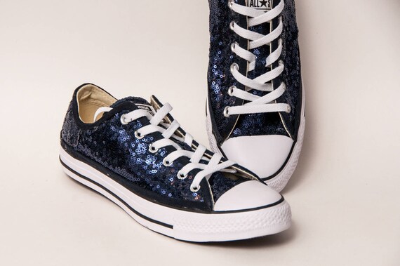 navy blue sparkly trainers