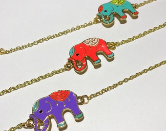 Elephant Bracelet. Best friends bracelets. Elephant jewelry. Gold jewelry. Charm bracelets.