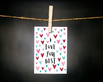 i love you best // mother's day card // love card // hearts // sweet card for mom