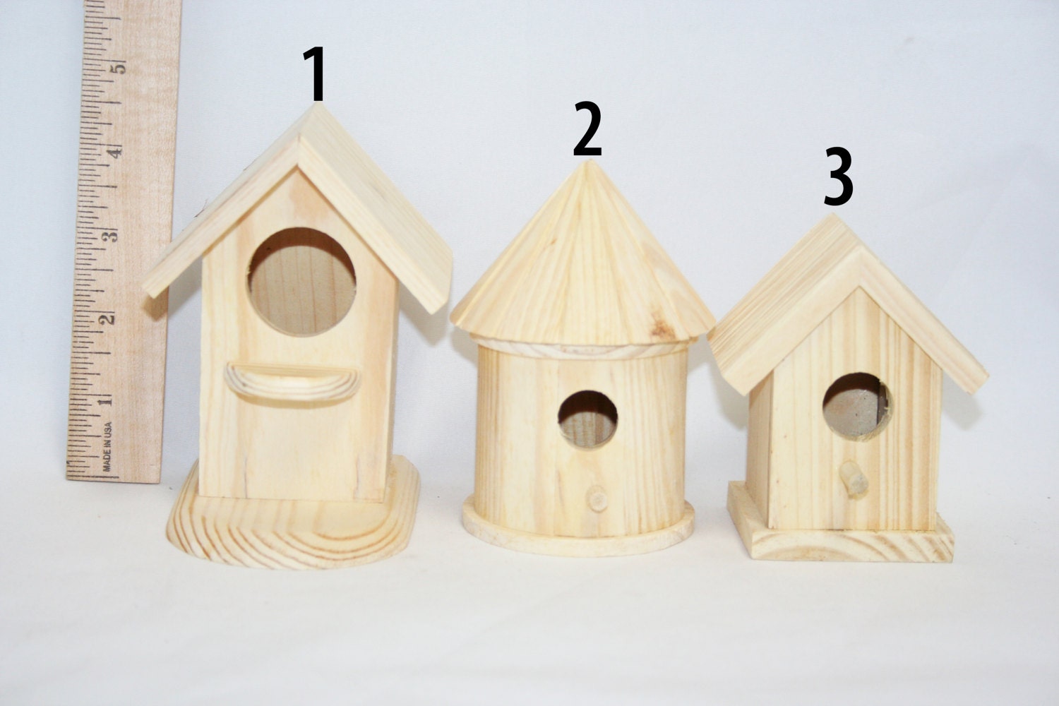 Small Unfinished Wood Bird House, Wood Bird House, Wooden ...