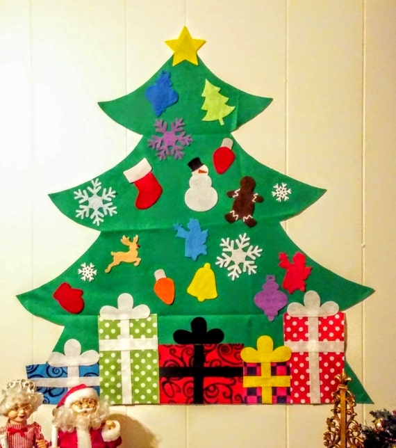 felt christmas tree kids felt tree wall hanging child size felt christmas tree kids felt tree wall hanging child size
